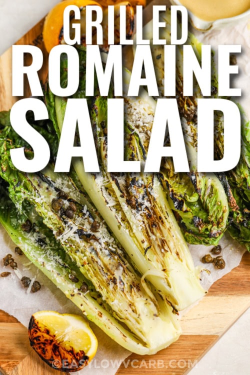 grilled romaine salad with text