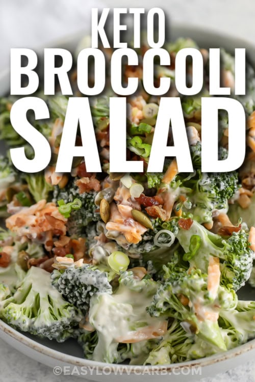 keto broccoli salad with text