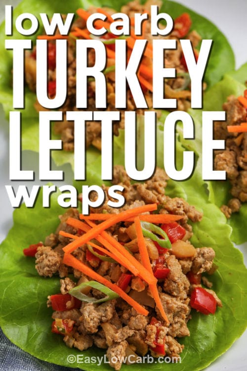 Turkey Lettuce Wraps with writing