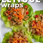 plate of Turkey Lettuce Wrap with writing