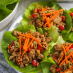close up of Turkey Lettuce Wraps on a plate