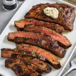 Grilled Flank Steak with horseradish