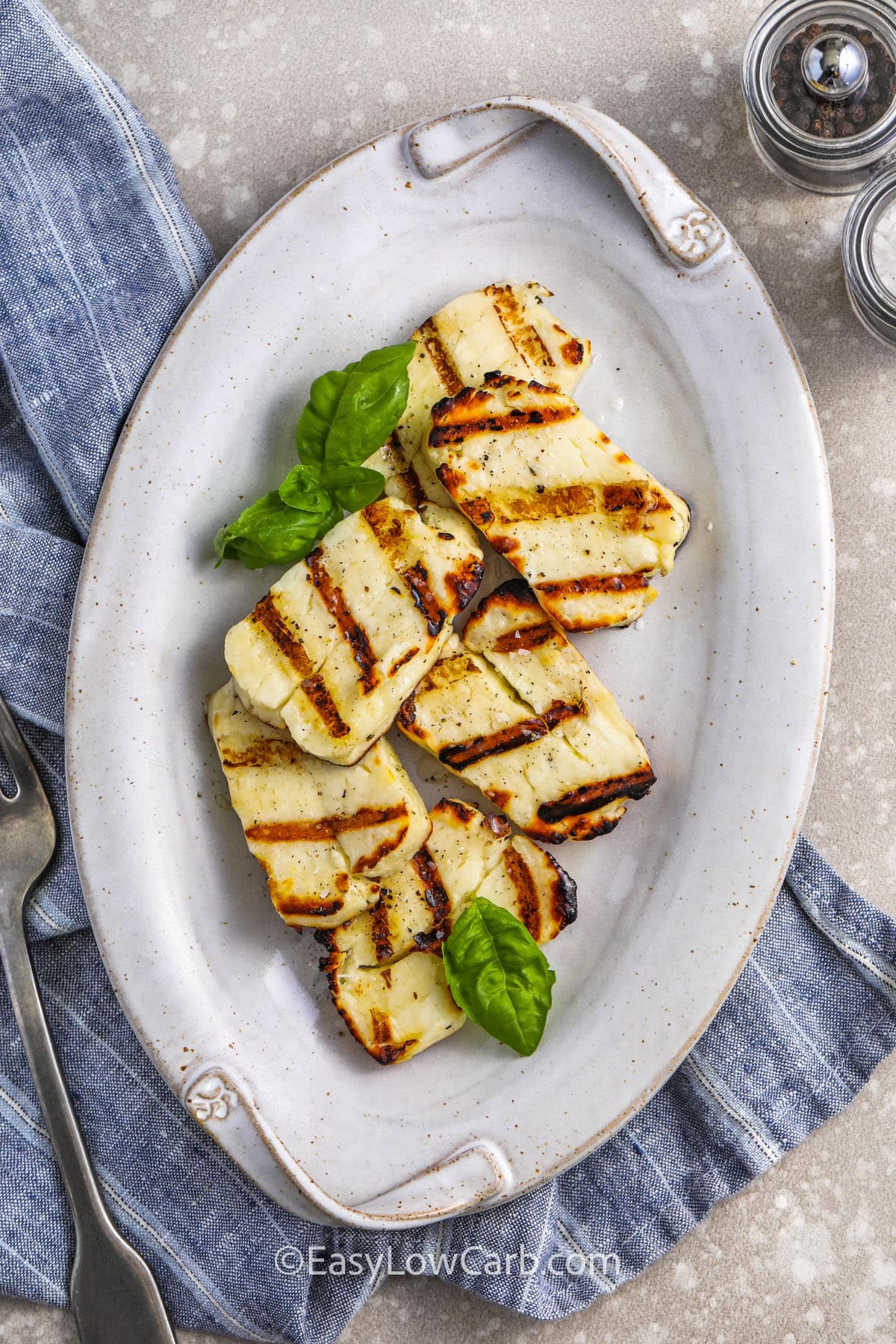Grilled Halloumi on a plate