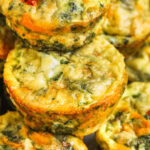 stack of mini quiches with text