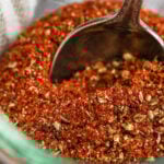jar of southwest seasoning and a spoon with text