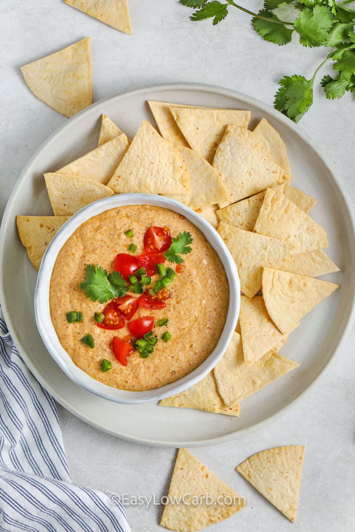 chips with Cottage Cheese Queso