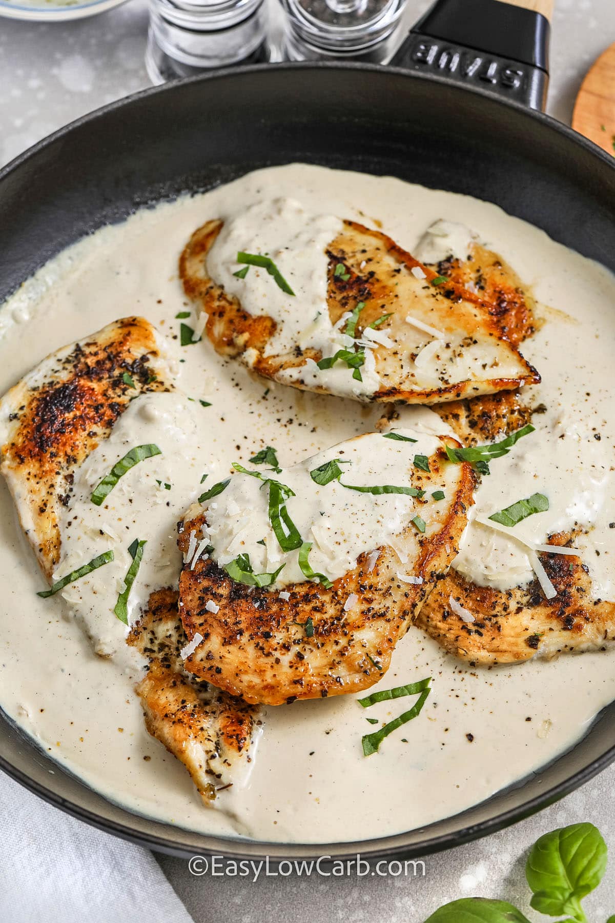 Cream Cheese Chicken in the pan