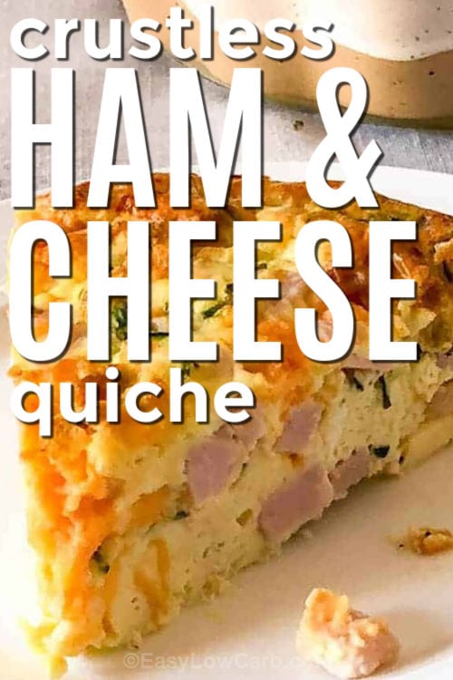 slice of Crustless Ham and Cheese with writing