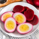 Pickled Eggs and Beets on a plate