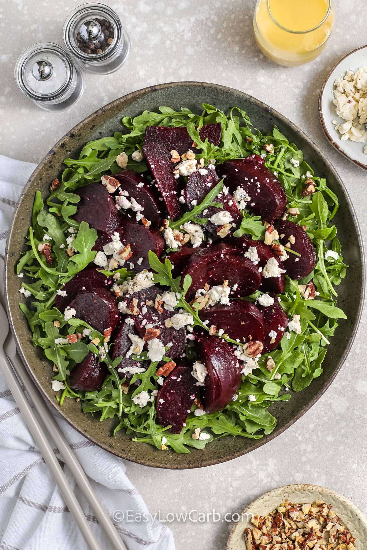 plated Roasted Beet Salad with goat cheese