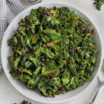 Roasted Kale in a bowl with a spoon