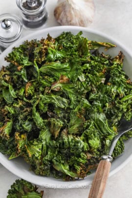 plated Roasted Kale with garlic