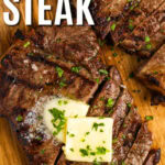 sliced Grilled Striploin Steak with butter