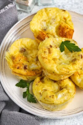 savory Bacon and Gruyere Egg Bites on a plate