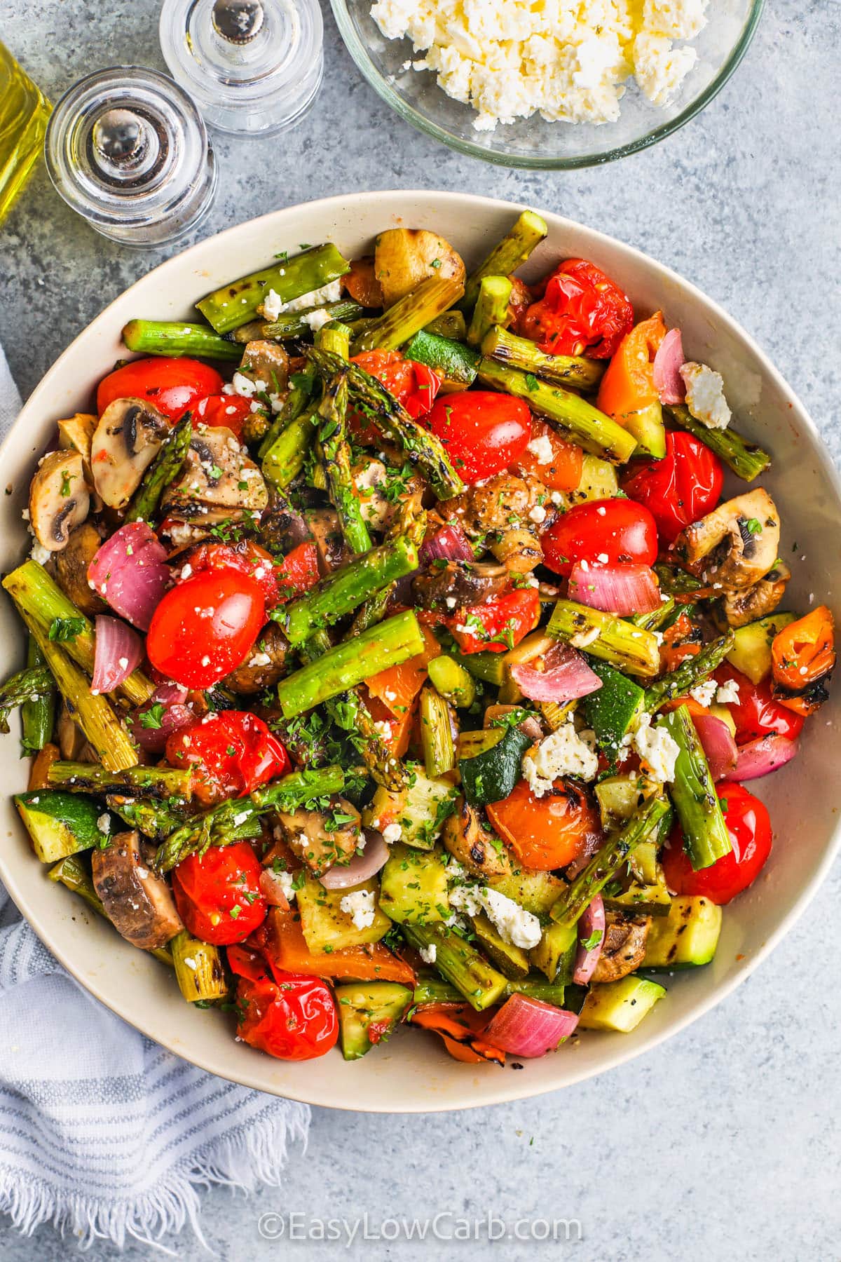 plated Grilled Vegetable Salad