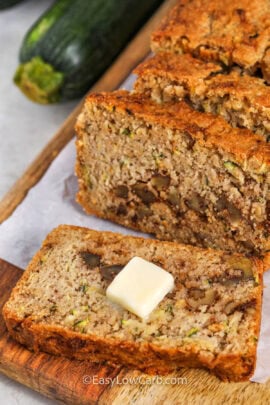 Keto Zucchini Bread with butter