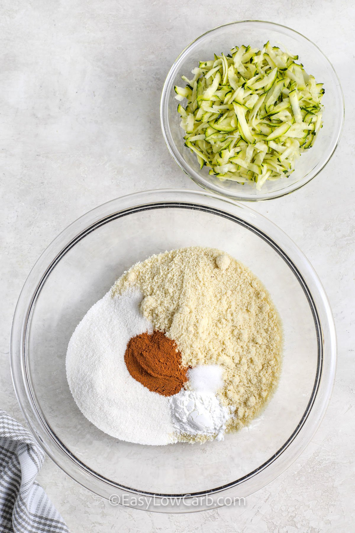 adding dry ingredients together to make Keto Zucchini Bread