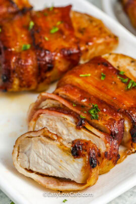 Bacon Wrapped Pork Chops (Just 5 Ingredients!) - Easy Low Carb