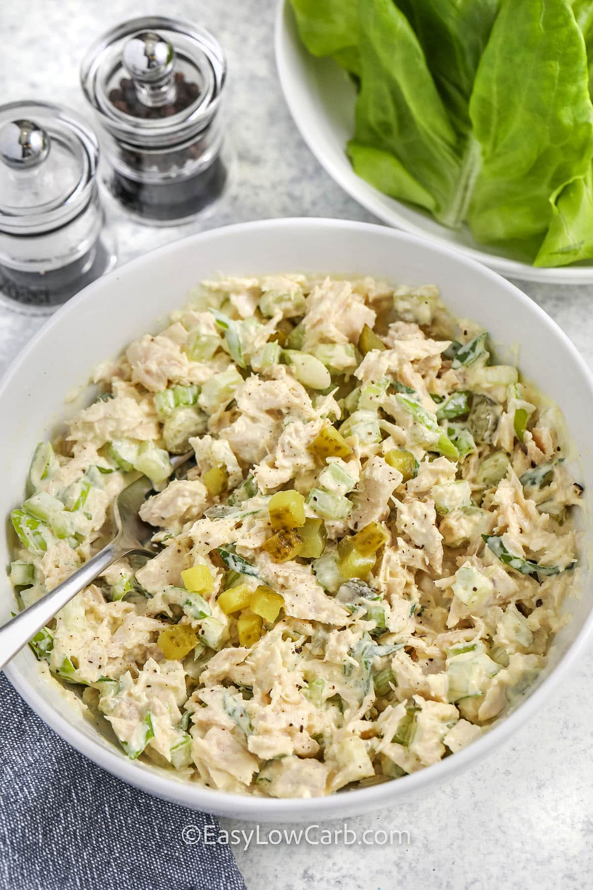 Keto Tuna Salad mixed in a bowl