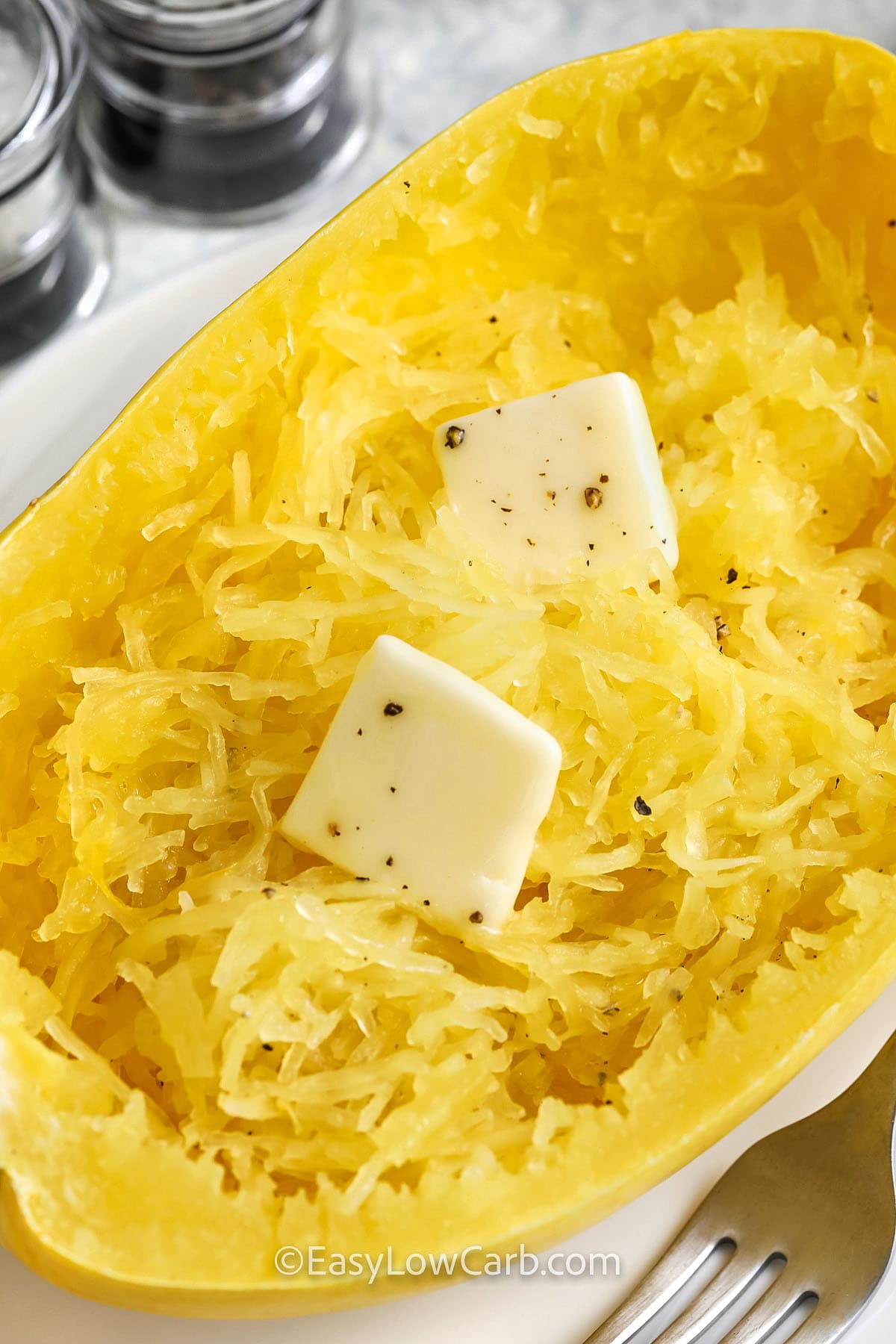 close up of Microwave Spaghetti Squash