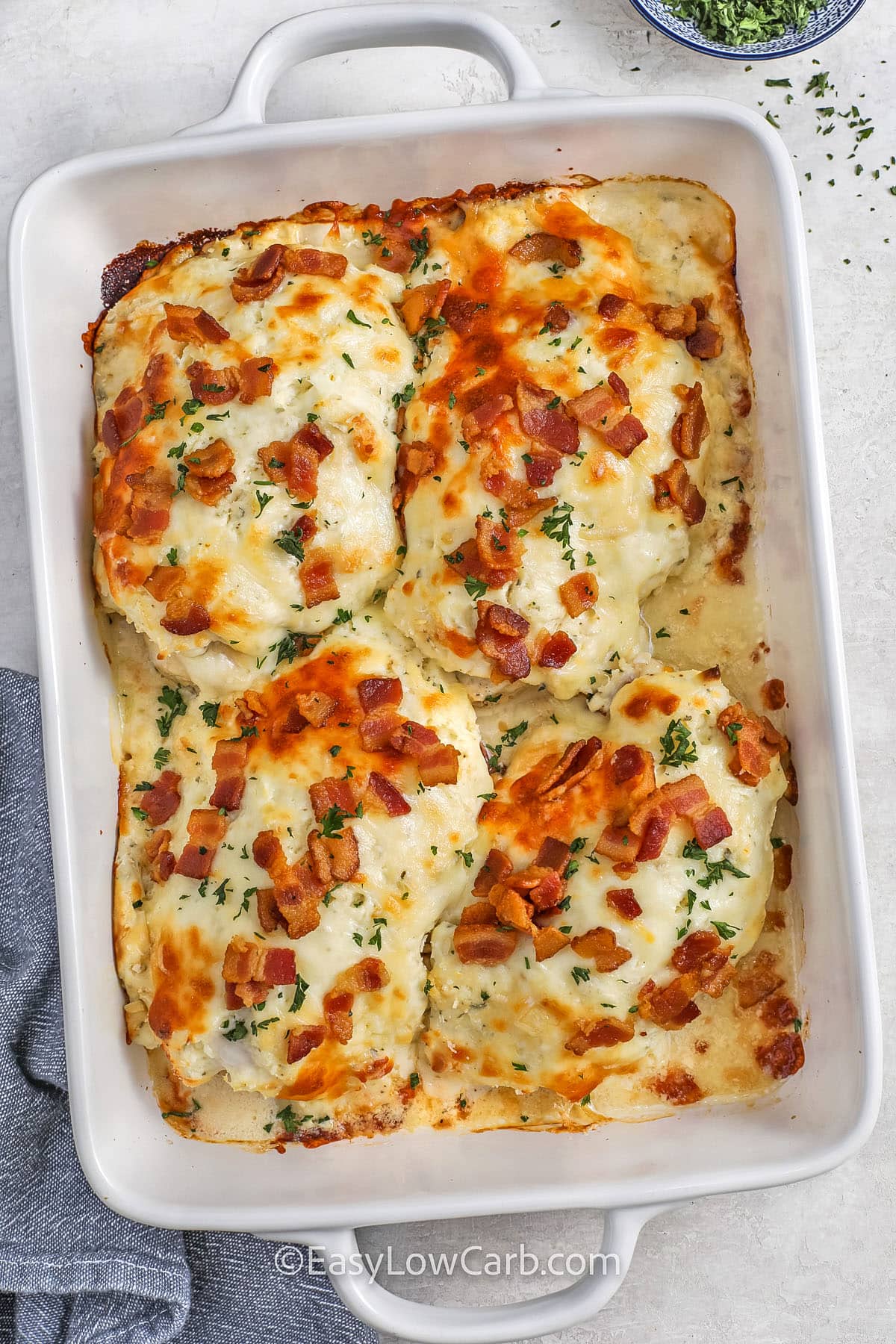 Baked Ranch Chicken in the dish