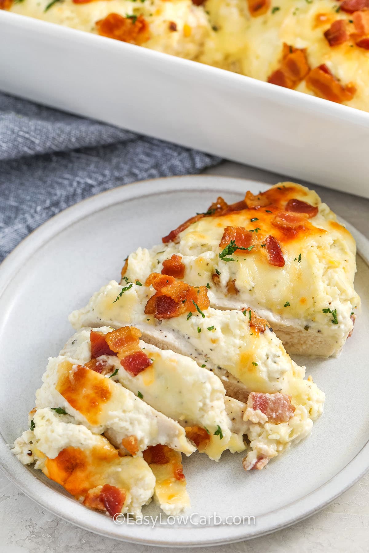 plated slice of Baked Ranch Chicken