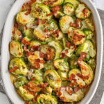 Brussel Sprout Casserole in a casserole dish