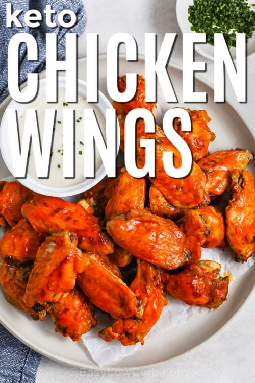 keto Crockpot Chicken Wings with a title