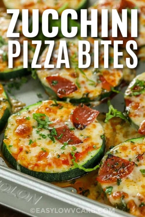 zucchini pizza bites with text