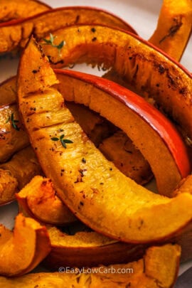 close up of seasoned Roasted Pumpkin