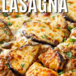 cheesy Eggplant Lasagna with a title