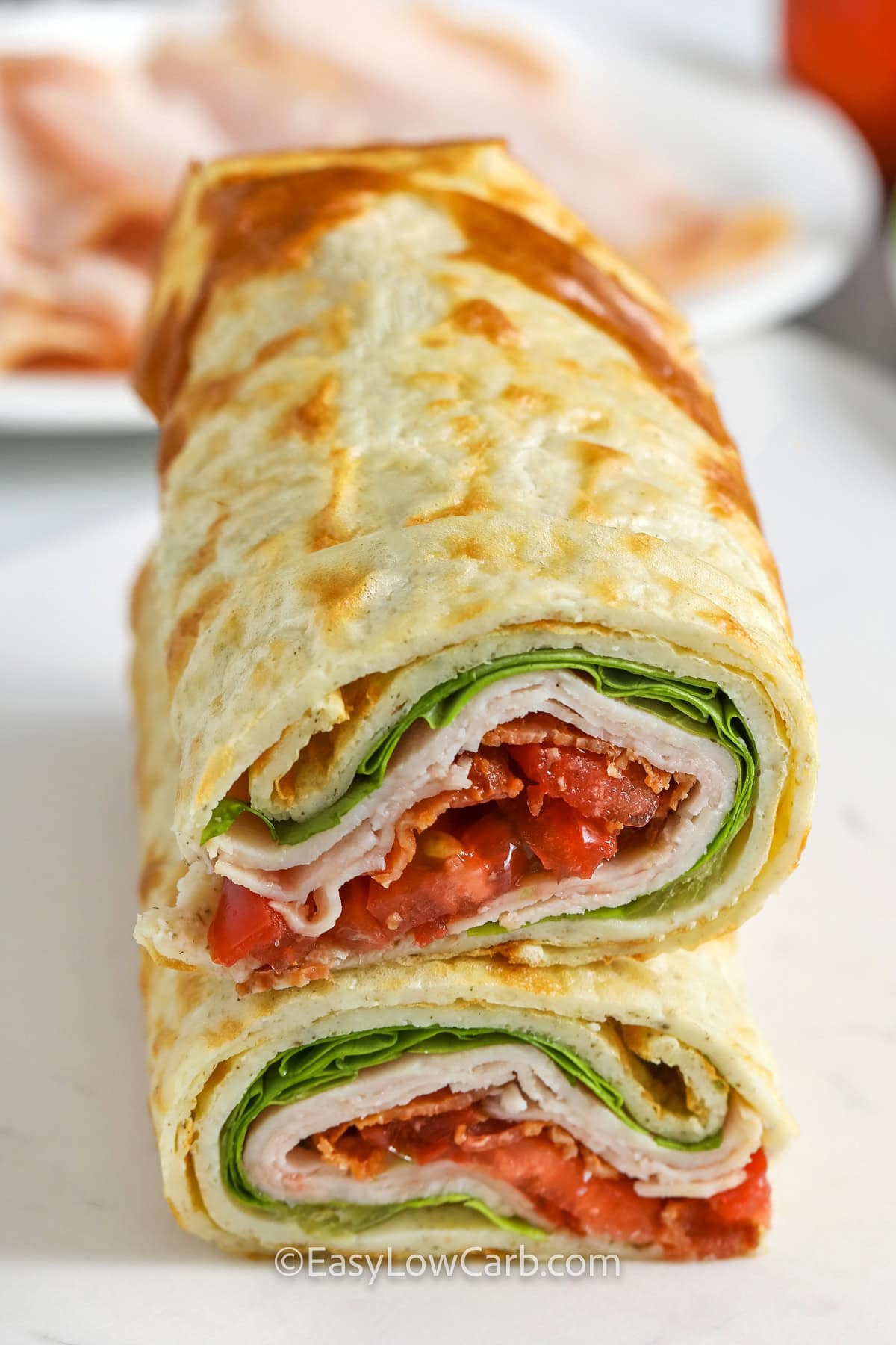 easy Cottage Cheese Flatbread wraps with turkey