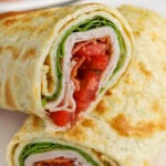 close up of Cottage Cheese Flatbread wrap