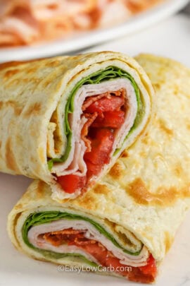 close up of Cottage Cheese Flatbread wrap