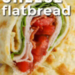 close up of Cottage Cheese Flatbread with writing
