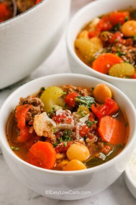 cropped keto minestrone soup