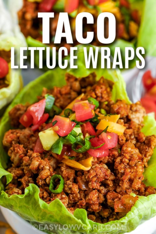 taco lettuce wraps with text