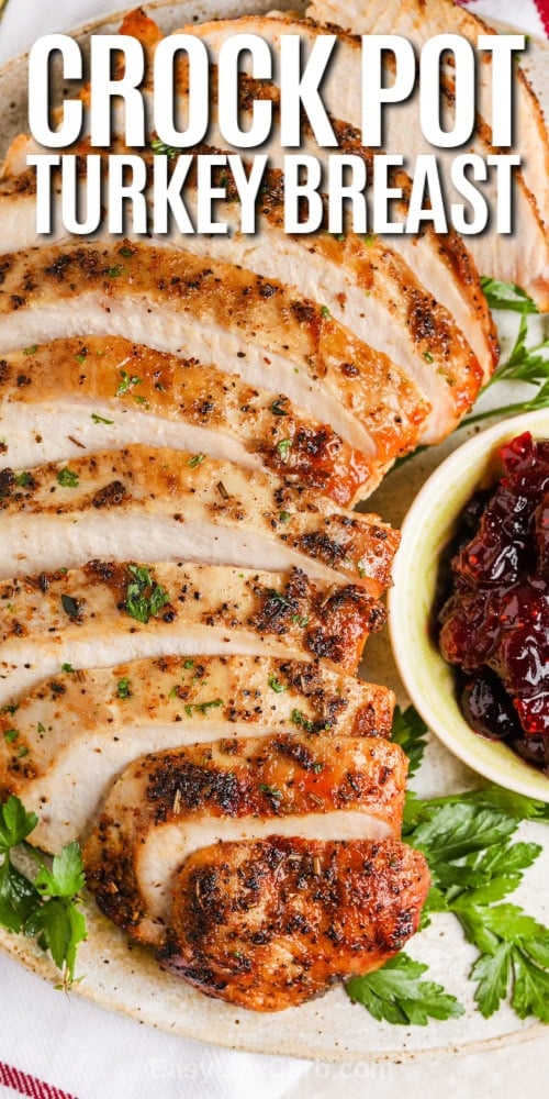 crock pot turkey breast with text