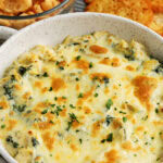 plated Hot Spinach Artichoke Dip