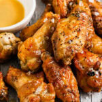 plated Salt and Vinegar Wings with dip
