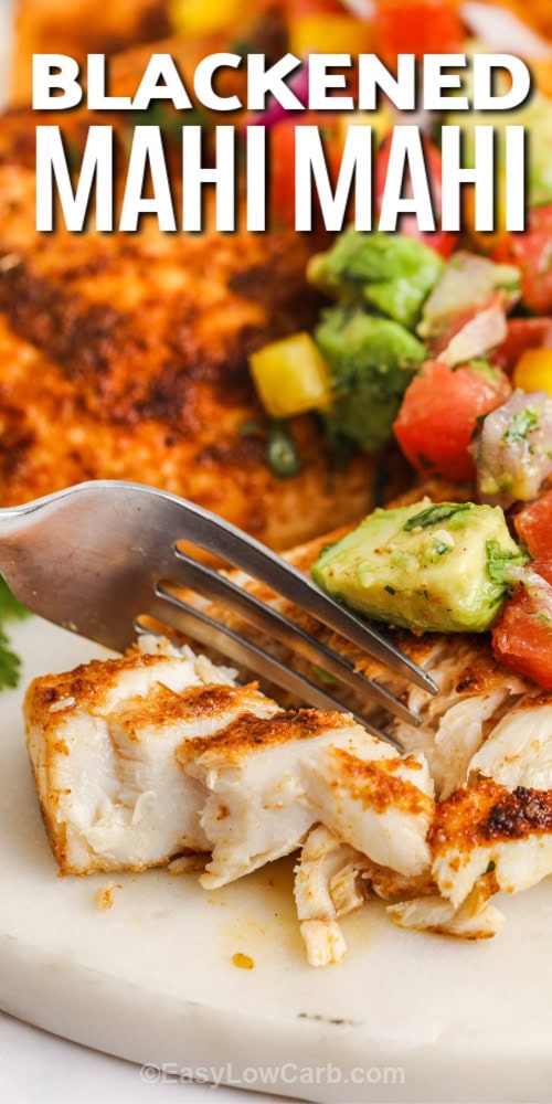 blackened mahi mahi with text