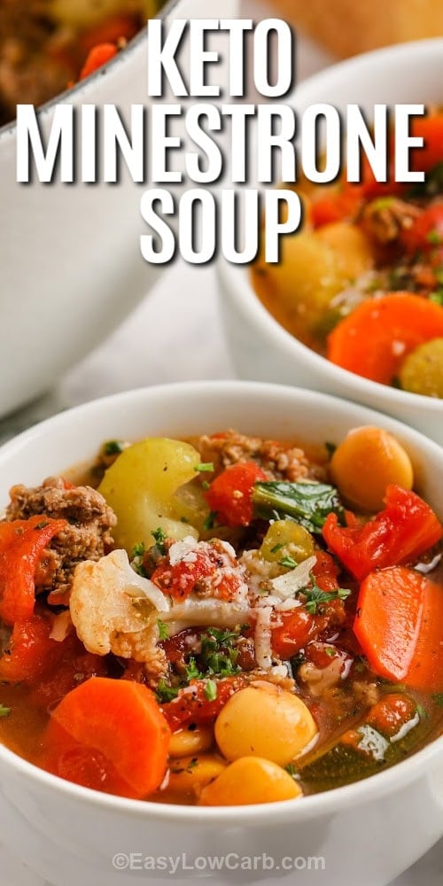 keto minestrone soup with text