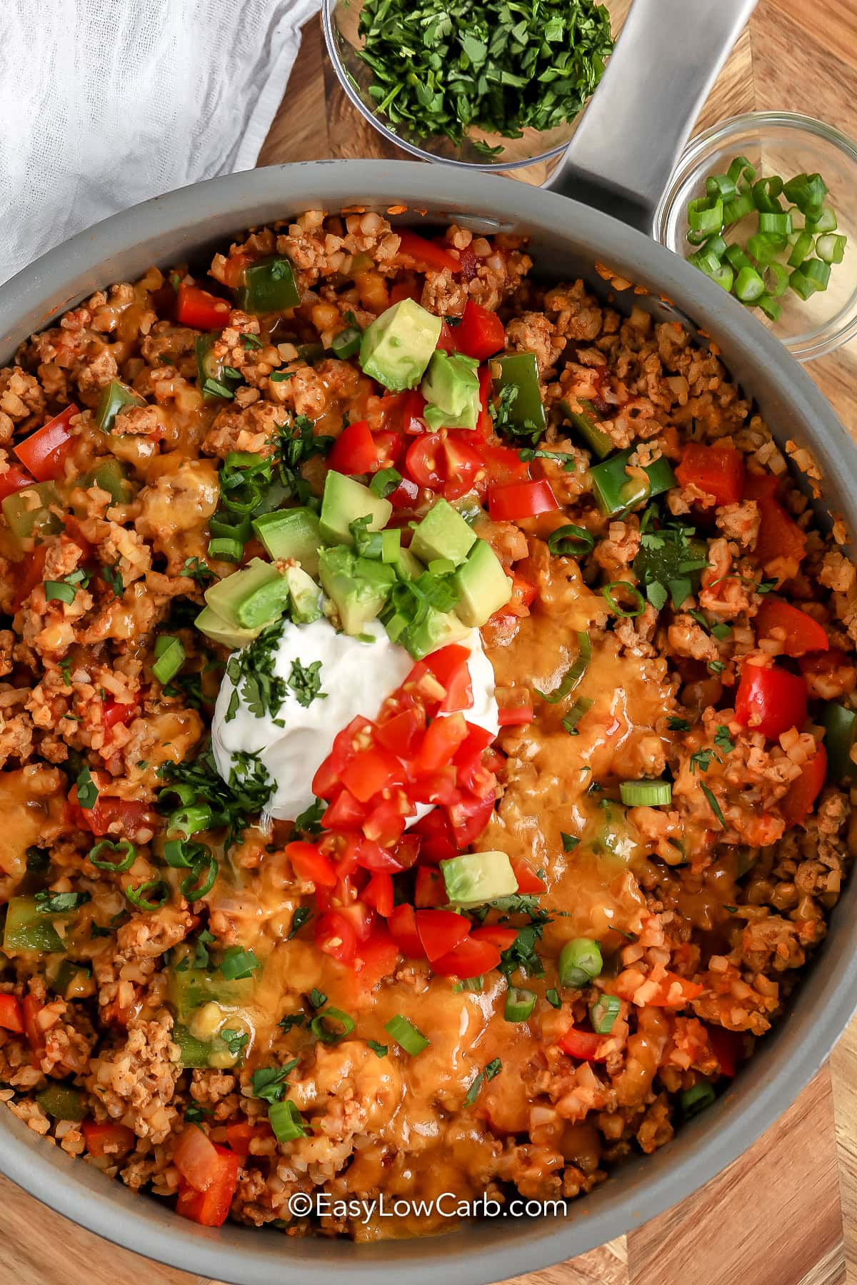 easy Cheesy Taco Skillet in a pan