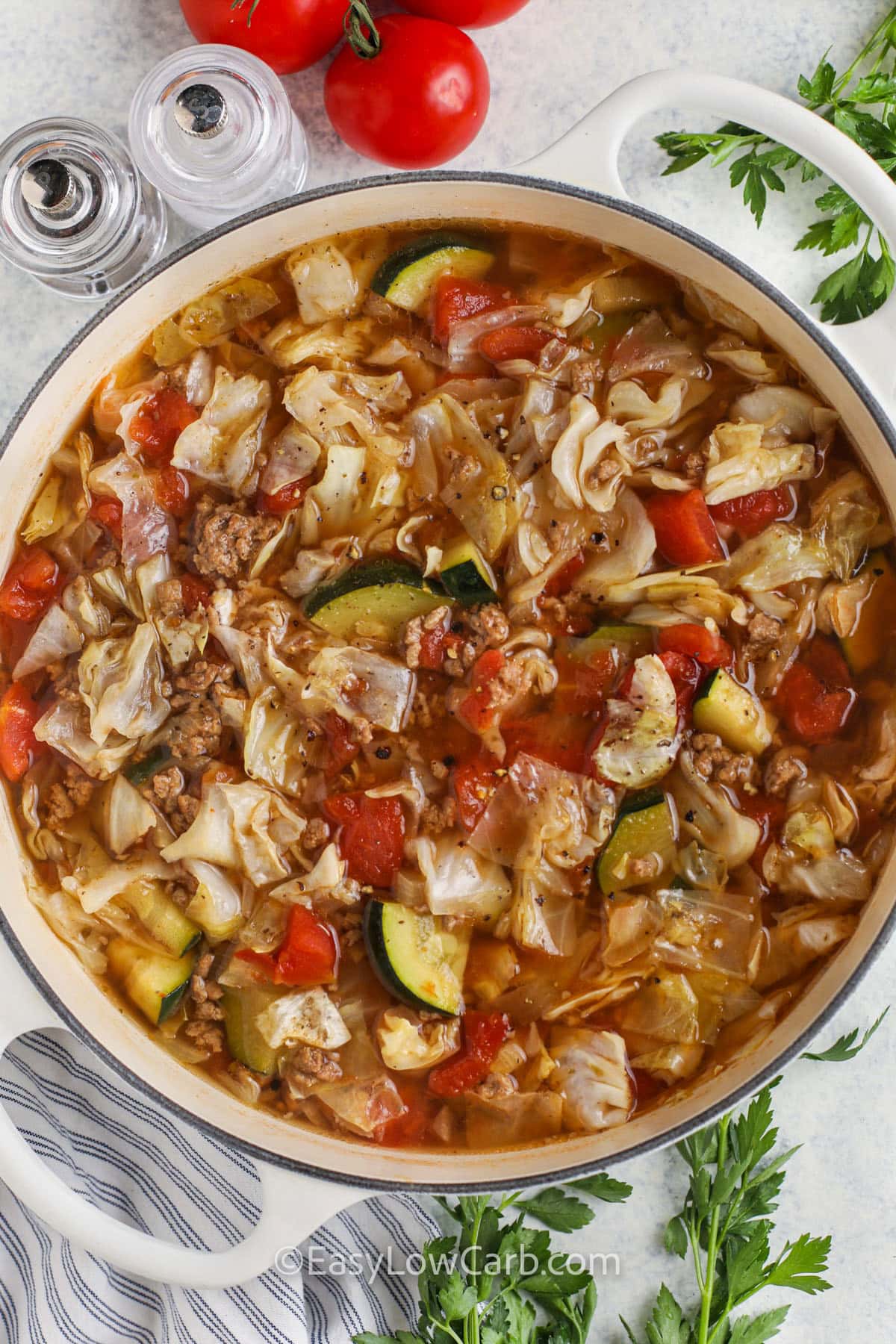 pot of Ground Beef Vegetable Soup