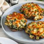 plated Stuffed Portobello Mushroom
