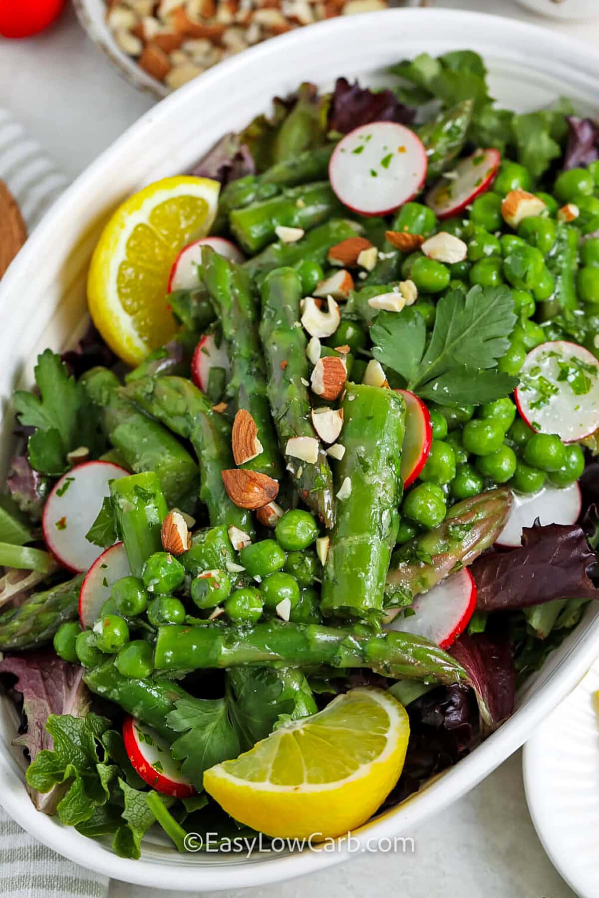 Asparagus Salad with lemon and radishes