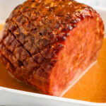 juicy tender Low Carb Baked Ham in a dish