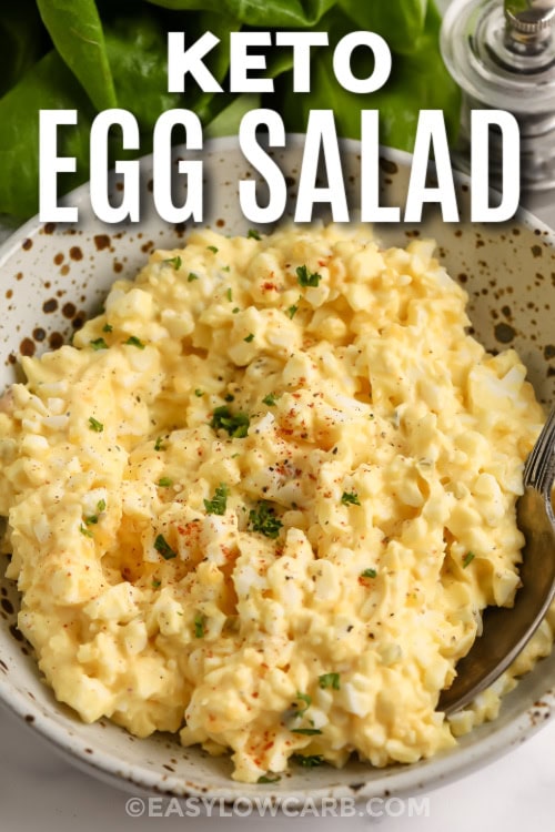 keto egg salad with text