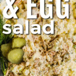 plated Tuna and Egg Salad with a title