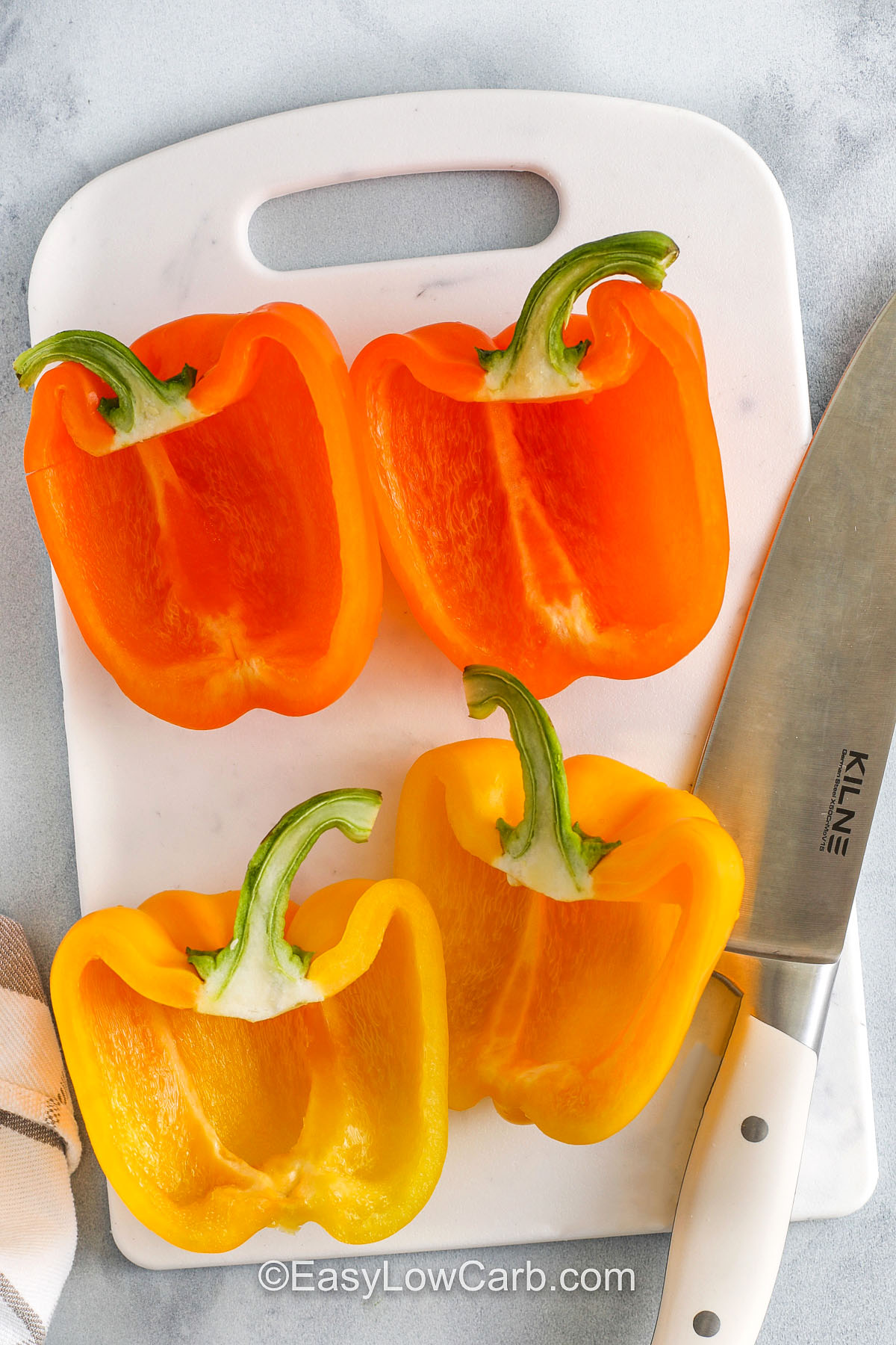 sliced peppers to make Chicken Stuffed Peppers